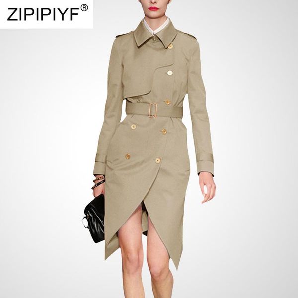 

autumn 2020 wine red slim trench women fashion streetwear belt turn down collar long sleeve coat good quality women trench c2416, Tan;black