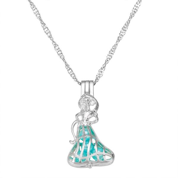 

harong princess jasmine necklace cage pearl pendant romantic trendy party jewelry necklace kid long necklaces women diy gift, Golden;silver