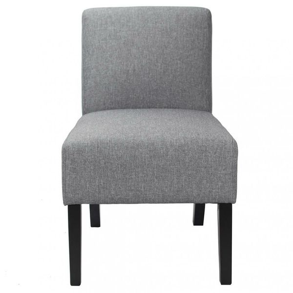 

new modern design fabric armless accent dining chairs with solid wood legs