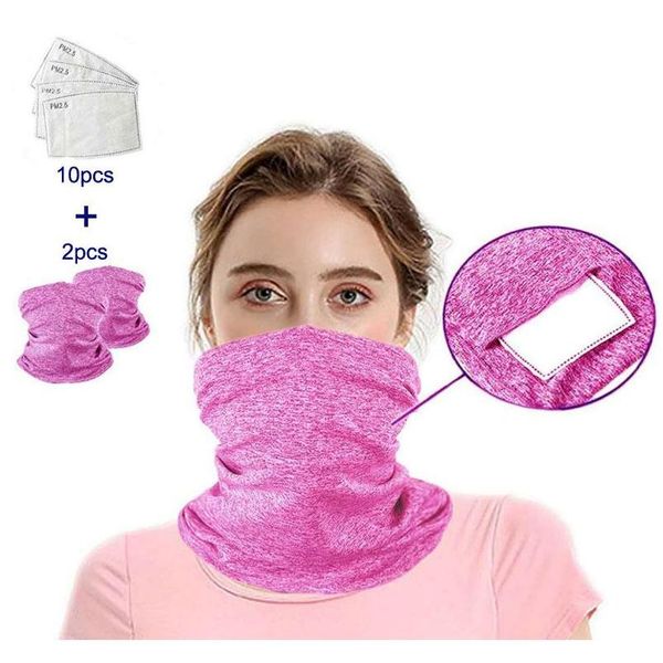 

multi-purpose bandanas neck gaiter with safety filters, anti-dust washable, for men women outdoors/festivals/sports artmf, Blue;gray