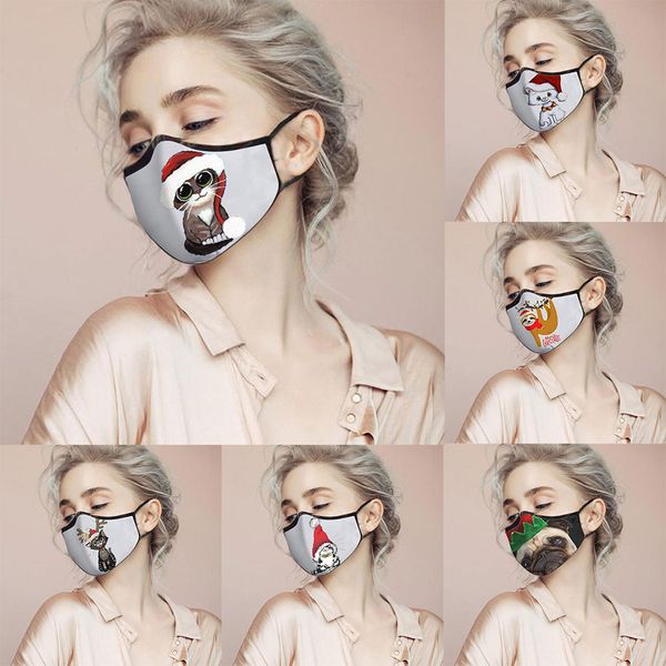 

new multi-purpose 30#dust christmas face print resue breathable cover reuse facemask mascarillas proof mask filtre