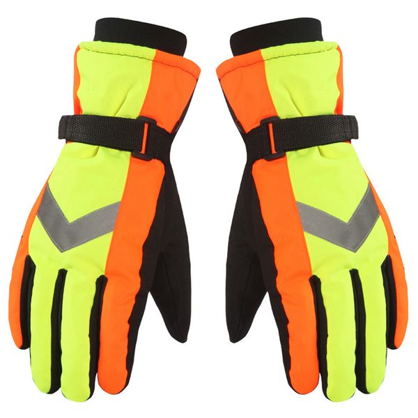 

men women winter gloves adjustable thicken snow cycling reflective keep warm working protective waterproof sports outdoor ski, Blue;gray