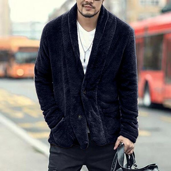 

running jackets solid men fleece jacket winter wool blends cardigan male coat casual long sleeve warm clothing plus size streetwear1, Black;red