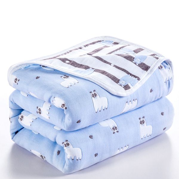 

6 layers blanket 100% muslin cotton warp swaddle infant bedding receiving blankets baby bath 90*100cm 1016