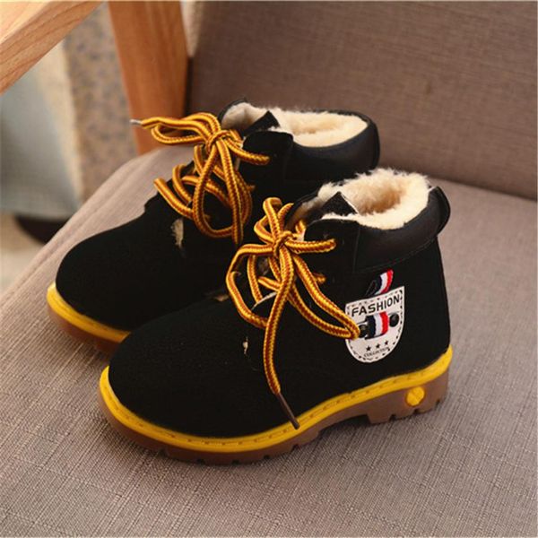 

зимняя детская обувь снег сапоги теплый плюшевые мягкие bottom детские мальчики девочки сапоги кожаные зимние ботинок снежка для детей bbyym, Black