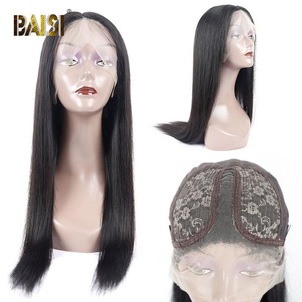 

lace wigs baisi brazilian front human hair for women 13x4x1 180 density straight wig pre plucked, Black;brown