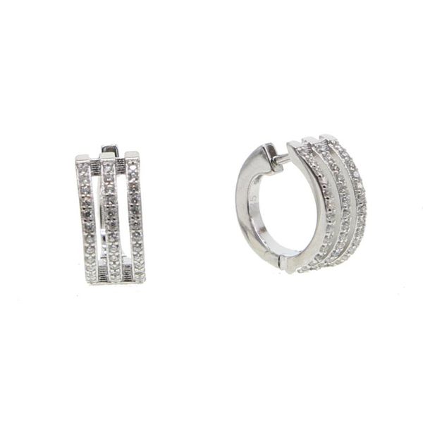 

hoop earring round loop tiny + cz vintage women earrings jewelry for women 925 silver dainty line earring, Golden;silver