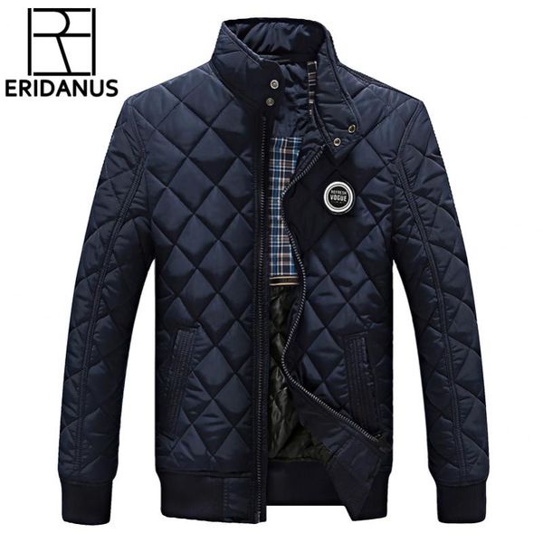 

winter jacket men 2020 new autumn men's casual cotton quilted jackets korean slim fit fashion stand collar solid warm coats m414, Black