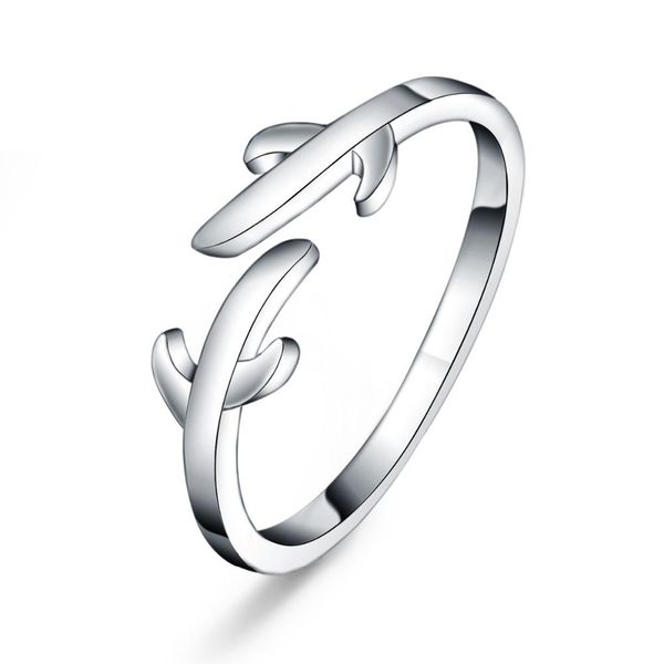 

beautiful noble silver ring open leaf cute noble pretty fashion wedding silver color women lady ring jewelry lr065 h sqccvl