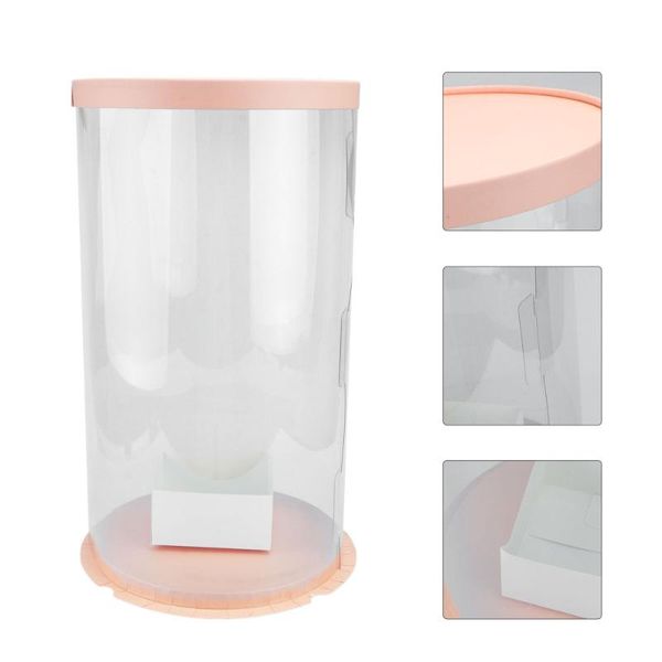 

gift wrap 1pc valentine's day bouquet box round wrapping transparent