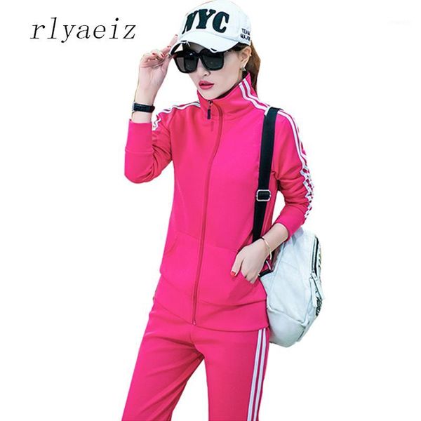 

rlyaeiz new 2 piece set women plus size 4xl casual tracksuits 2020 spring autumn women zipper hoodies + pants sporting suits1, Gray