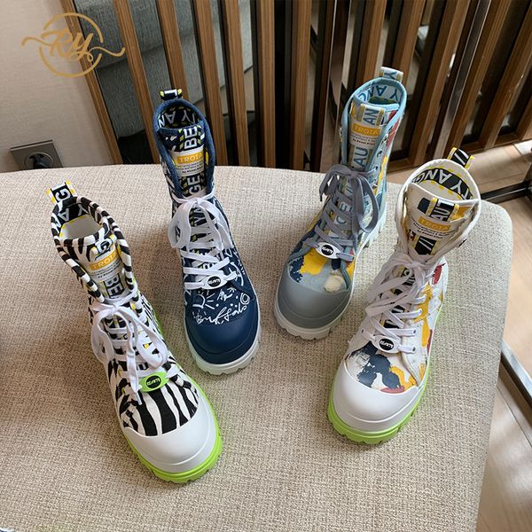 

ry-relaa european station tide boots 2020 new autumn shoes woman fashion genuine leather high sneakers ins luxury shoes tide 1020, Black;white