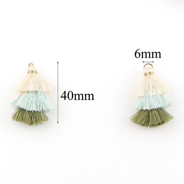 

6pc 3 layered tassel drop earring pendant charm jewelry accessories for keychain diy jewelry apparel making height 4cm h bbyxjk