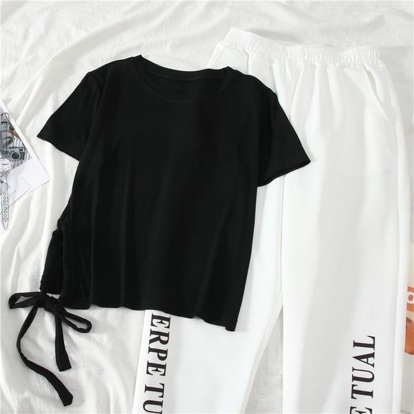 

xbt5y 2020 summer suit korean sportswear sportsweart-shirt sportswear style fashionable casual sports new women's cotton short-sleeved, Gray