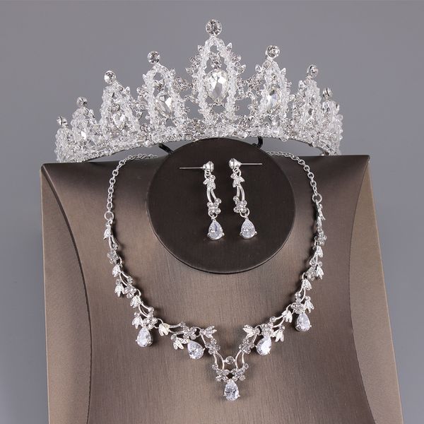 

bridal headdress wedding luxury atmosphere 2020 white gauze dress set crown hair accessories, Silver