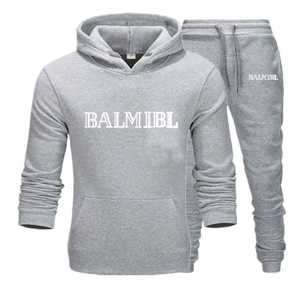 

2021 wholesale winter new tracksuit men sporting hoodies two pieces suits casual track suit men jacket+pants warm coat, Gray