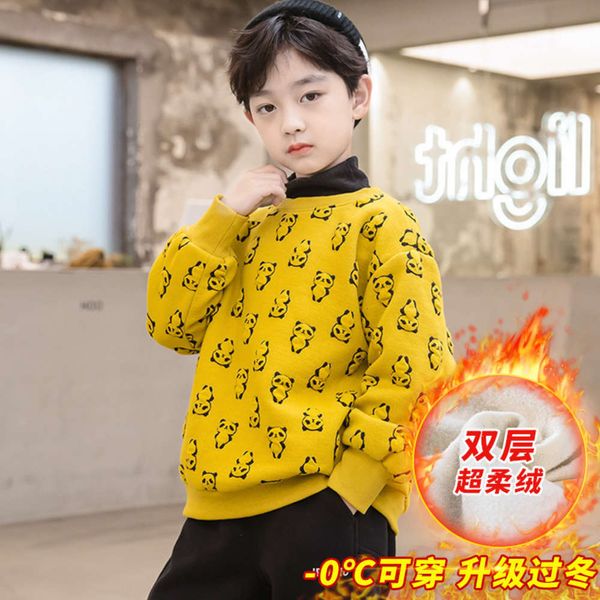 

coat new plush 2020 sweater base children's winter suit, Black