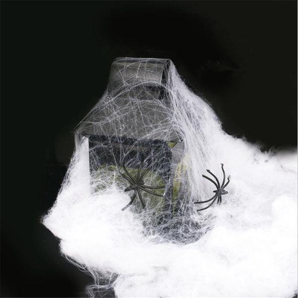 

20g pack spider cotton halloween decoration supplies bar haunted house spider cotton web halloween simulation spider silk props wmtzep
