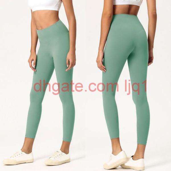 

solid color women yoga pants high waist sports gym wear leggings elastic fitness lady overall full tights workout, Black