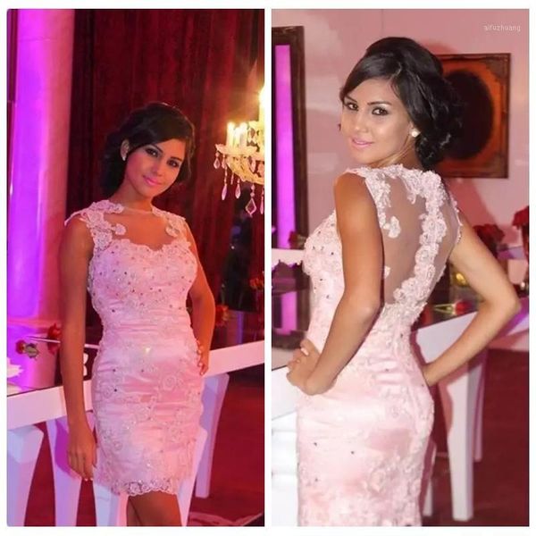 

sheer sheath lace appliques cocktail dresses slim 2019 formal short mini vestidos de prom party gowns sleeveless graduation gown1, White;black