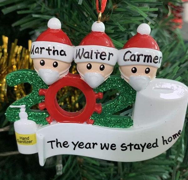 

quarantine christmas birthdays party decoration gift product personalized family of 7 ornament pandemic social distancing xmas tree pendant