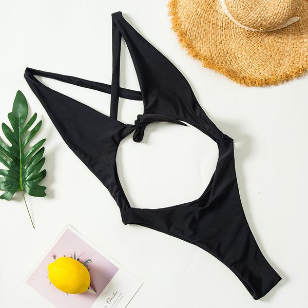 

4-color 2020 women's one piece bikini swimsuit, White;black