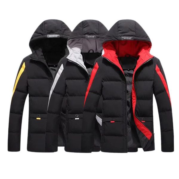 

men's jackets autumn winter fashion streetwear trend men clothing windproof hooded coats casual hip hop thicken jacket, Black;brown