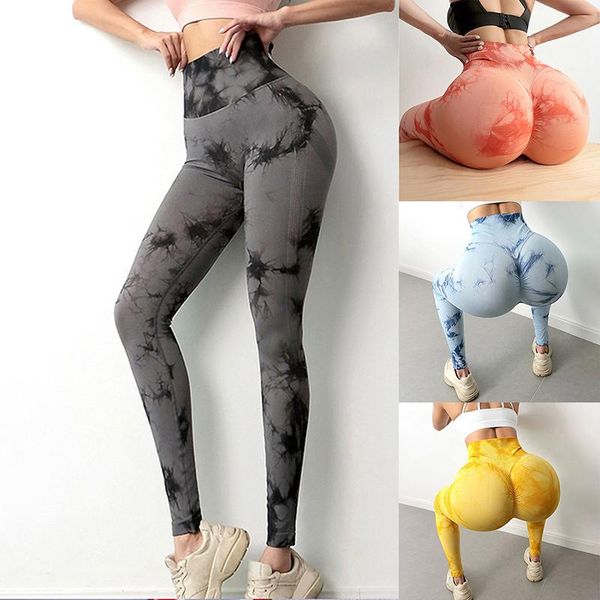 

tie dye fitness leggings seamless bubble buleggings women workout pants printed gym female leggins, White;red