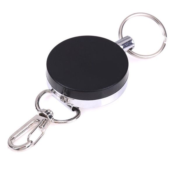 

1pcs steel wire rope elastic keychain sporty retractable key ring lost keychain safety buckle id card holder clips h bbyale