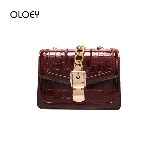 

fashion women messenger bag 2020 new luxury hanbags pu leather crocodile pattern chain shoulder crossbody bags sac main femme