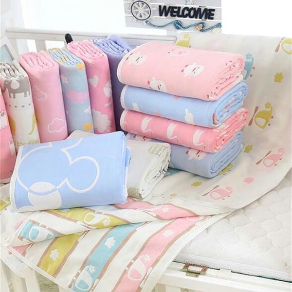 

new 6 layer genuine blanket baby swaddle 100% cotton 80*80cm envelope wrap newborn super soft kids bedding diaper ltb-8605 y201009