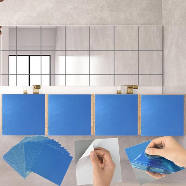 

15*15cm fashion mirror wall sticker square self-adhesive acrylic mirror tile stickers for bedroom bathroom home decor