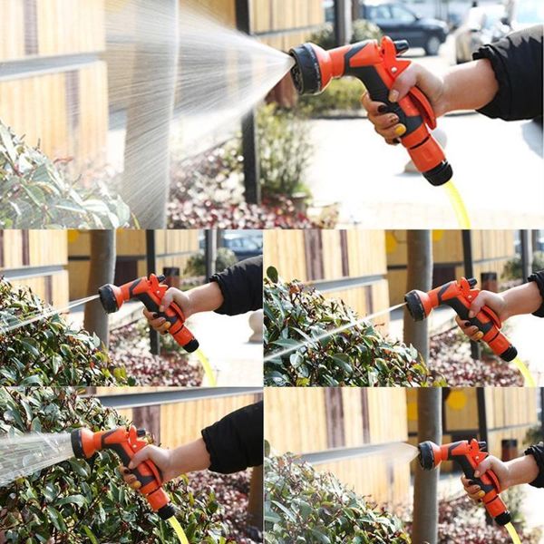 

adjustable plastic high pressure water gun sprinkler nozzle garden hose suitable for watering and car cleaning tool 8 patterns1
