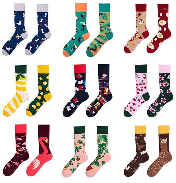 

lover's colorful casual socks happy and funny socks 1 pair printed fashion male sox combed cotton ankle1, Black