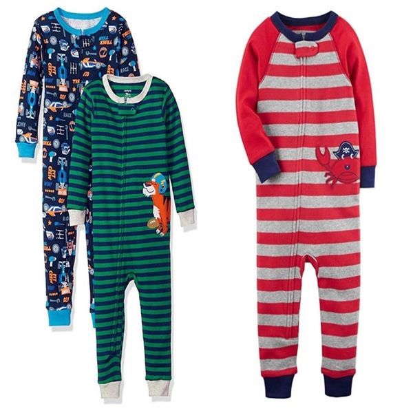 

spring and summer boys pajamas girls cotton jumpsuits romper does not include feet baby zipper clothes home clothes y200320, Blue