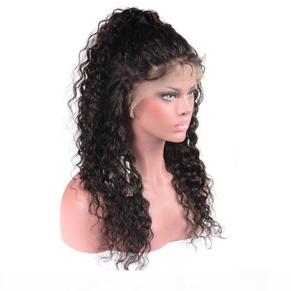 

lace front wigs 150% density curly lace front human hair wigs for black women brazilian water wave lace front human hair wigs, Black;brown