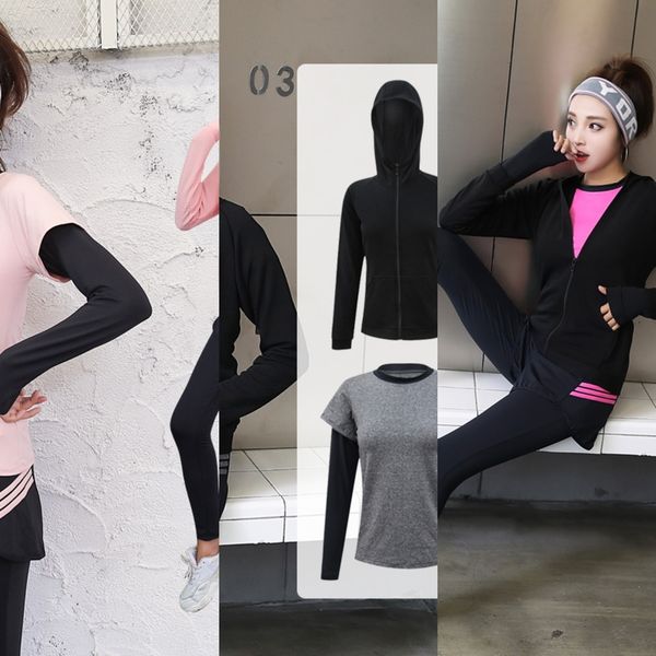 

lxqhs fenmeier of korean style yoga suit women's fall/winter new large size loose four-piece running four-piece set slimming 4 quick-dr, Gray