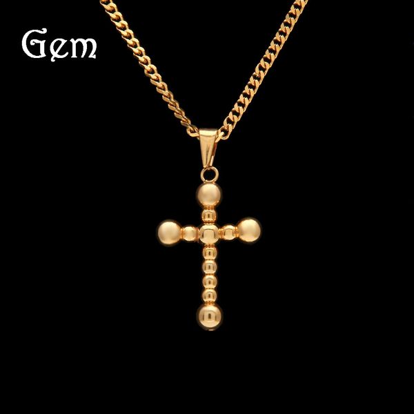 

hip hop personality rotatable bead design men's cross pendant stainless steel high grade jewelry, Silver