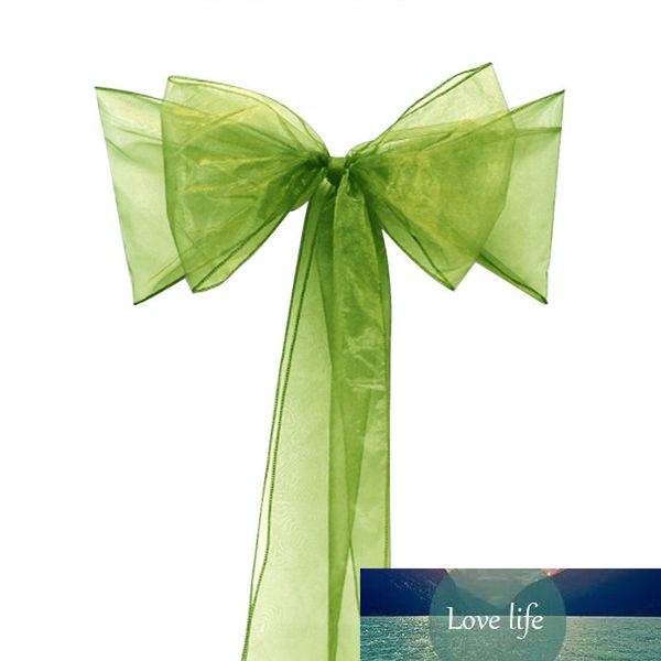 

plus size 275cm(l)*22cm(w) 200pcs banquet party chair cover sashes grass green organza chair sash bow for flower/weeding