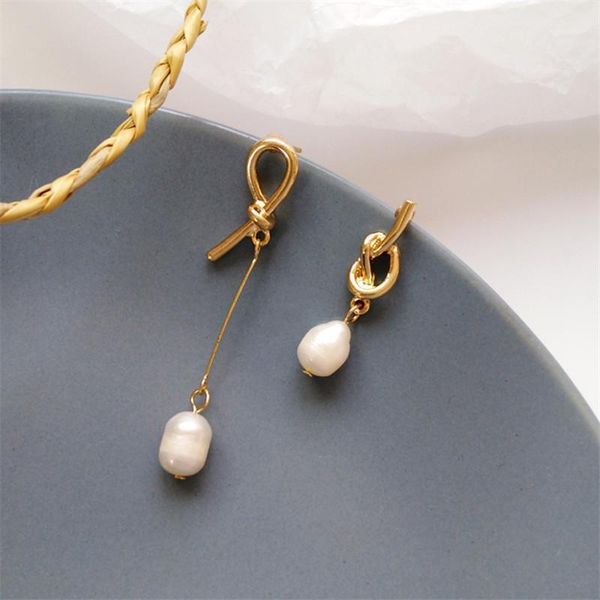 

unique knotted earrings asymmetric earrings for ladies wearing pendant new geometric1, Golden;silver