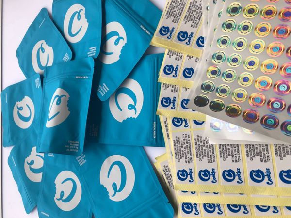 

упаковка сумки edibles ароматизаторы сумка california самоклеящегося печенья стикеры синей майларовой голограмма и 3.5g solid sqcgl trustbde