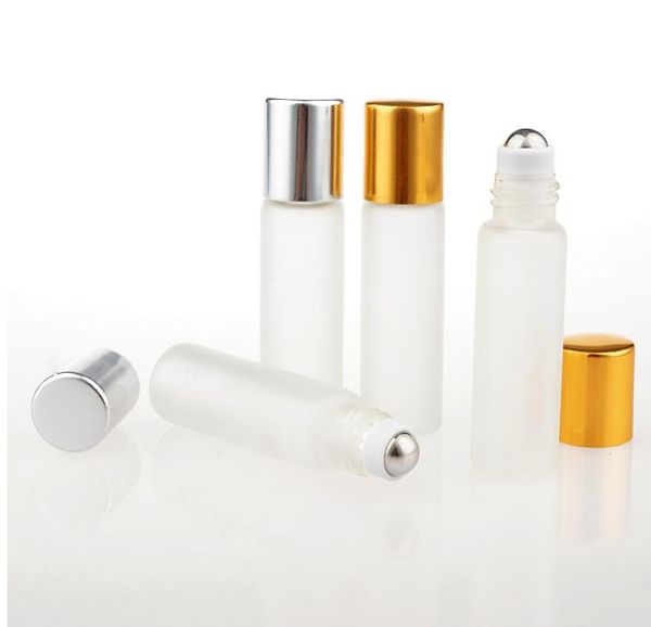 Desodorante da fragrância 10ml 5ml 3ml perfume ss rolo na garrafa de vidro geada clara com ensaios de óleo essenciais do rolo da bola do metal