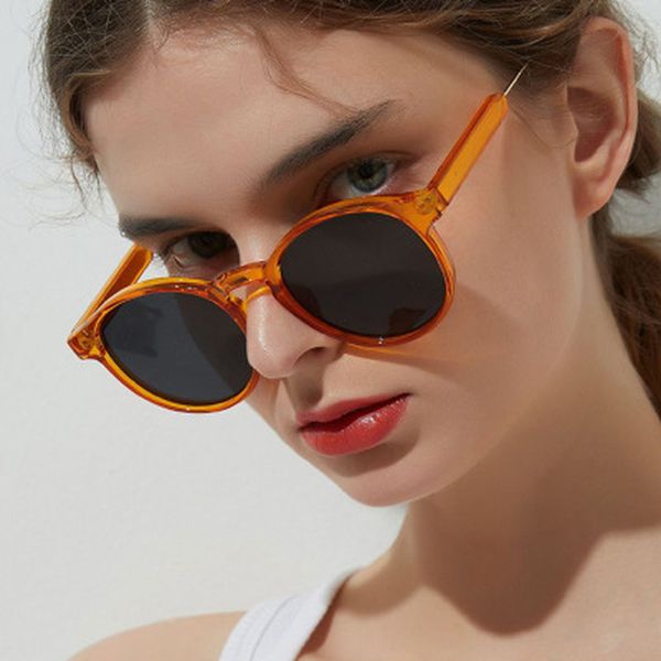 

2020 sunglasses women brand designer round trending products leopard transparent circle glasses oculos de sol for driver