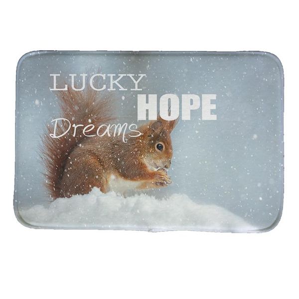 

Winter series Squirrels Wolf Print Doormat Non-slip Floor Mat Pad kitchen Room Carpet Mats Tapis Pastoral Water Absorption Mat