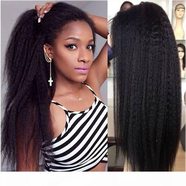 

ishow 13x1 lace front wigs body water loose deep curly human hair lace front wigs brazilian hair kinky straight human hair wigs, Black;brown