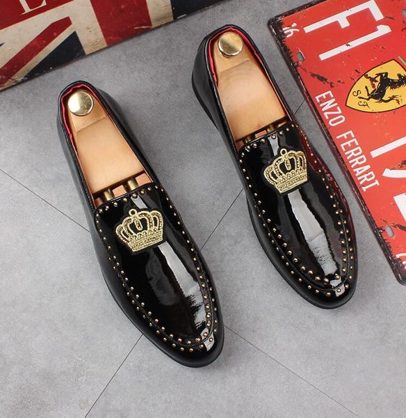 

mens designer dress shoes sneakers casual black fashion spikes wedding office party career men shoe size: eu39-44