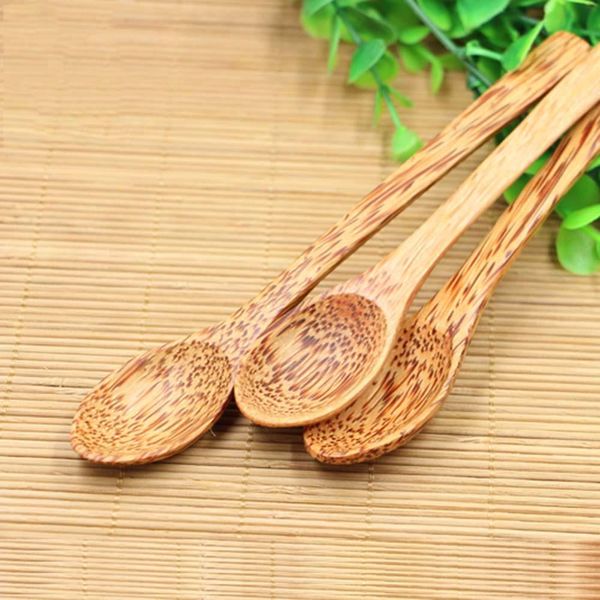 

tropical coconut palm wood spoon cutlery natural wooden coconut spoon for tea soup salad eco friendly tableware kitchen supplies h wmtbbm
