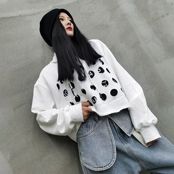 

eiolq 100 trendy and white ifashion women's clothing sweater sweater2020 timesblack korean style autumn sweater short long sleeve hoode, Black