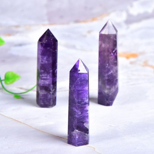 

natural amethyst point crystal healing energy stone natural quartz home decor reiki polished crafts 50-80mm stone ca qyltmh, Black