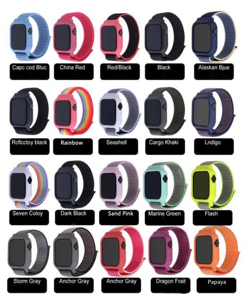 

замена нейлон спорт loop ремешок и чехол для apple, часы серии 1/2/3/4/5 38мм / 42мм / 44 мм / 40 мм